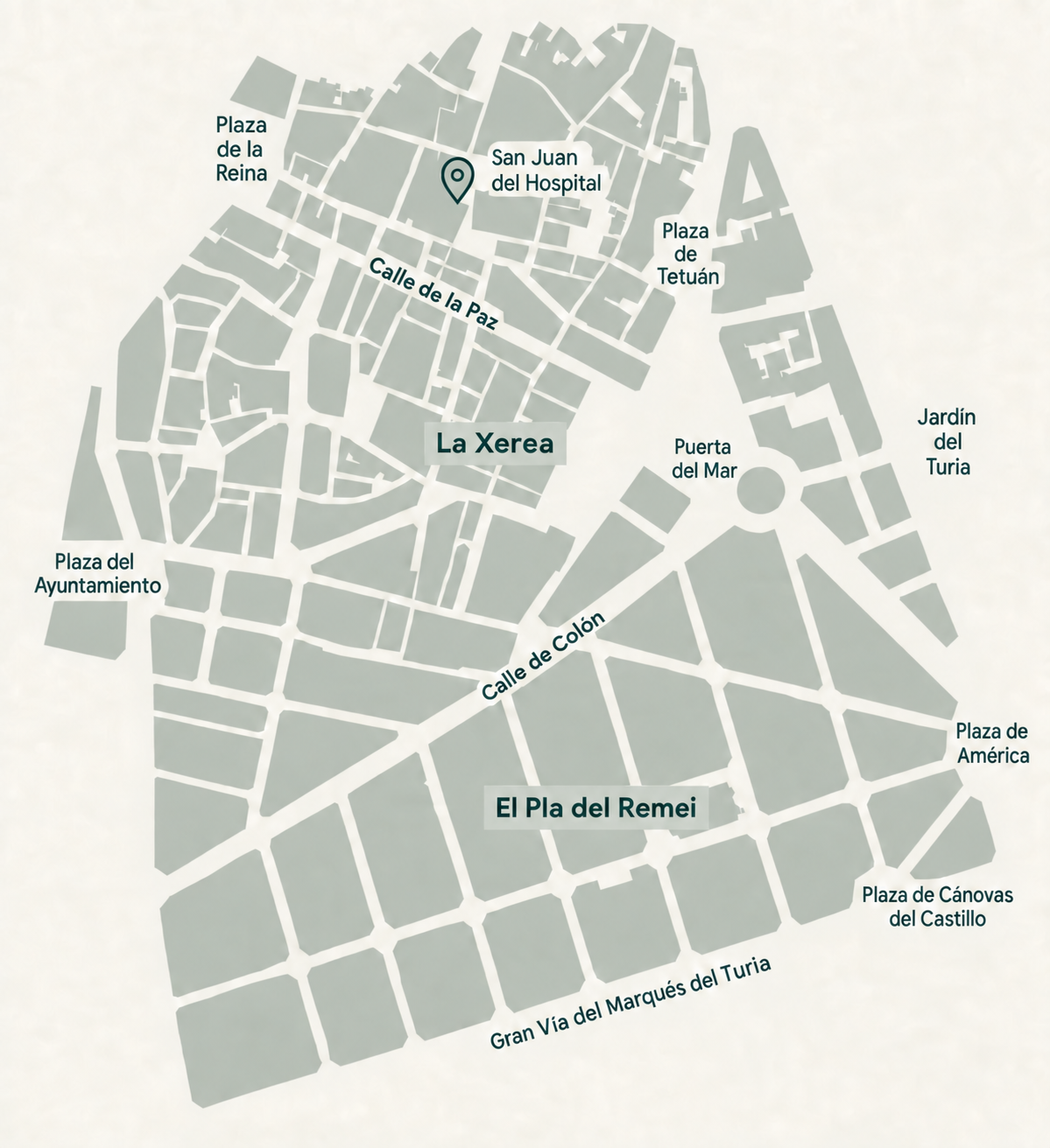 Área recomendada de alojamiento en La Xerea y El Pla del Remei, Valencia